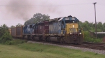CSX 8150 leads a train northbound early in the morning